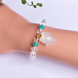 Fox Crystal Bracelet Faceted Bead Lucky Gift Women Marriage Jewelry
