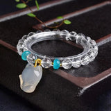 Fox Crystal Bracelet Faceted Bead Lucky Gift Women Marriage Jewelry