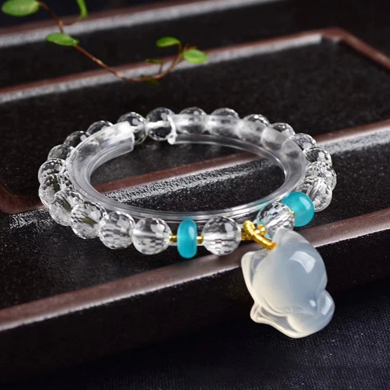 Fox Crystal Bracelet Faceted Bead Lucky Gift Women Marriage Jewelry
