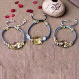 Yellow Crystal Bracelet Hand Waved Bead Fox Bracelet for Women