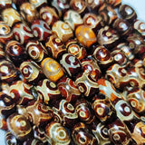 Oval Agate Stone Tibet 3 Eyes Totem Dzi Beads