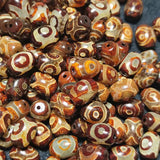 Oval Agate Stone Tibet 3 Eyes Totem Dzi Beads