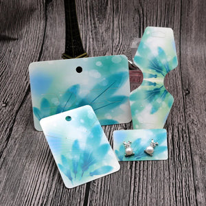 100 Green Feather Earring Display Cards - Jewelry Organizer