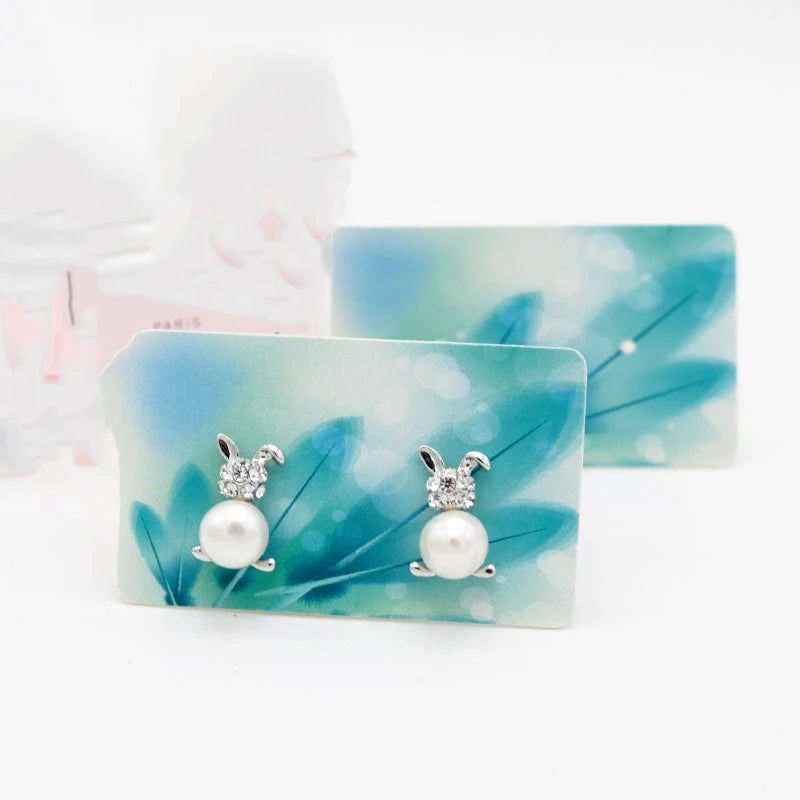 100 Green Feather Earring Display Cards - Jewelry Organizer