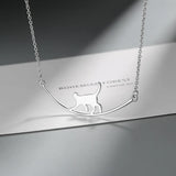 925 Silver Smile Cat Choker Necklace for Women