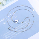 925 Silver Smile Cat Choker Necklace for Women