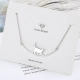 925 Silver Smile Cat Choker Necklace for Women