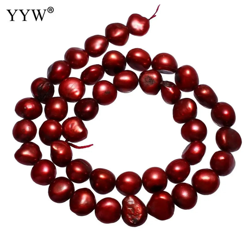 Cultured Freshwater Pearl Beads Claret for DIY Jewelry Making