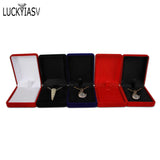 Velvet Casket Pendant Necklace Chain Storage Box