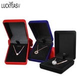 Velvet Casket Pendant Necklace Chain Storage Box
