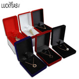 Velvet Casket Pendant Necklace Chain Storage Box