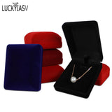 Velvet Casket Pendant Necklace Chain Storage Box