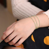Peridot Natural Crystal Bracelet Cut Corner Bead Necklace for Women