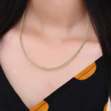 Peridot Natural Crystal Bracelet Cut Corner Bead Necklace for Women