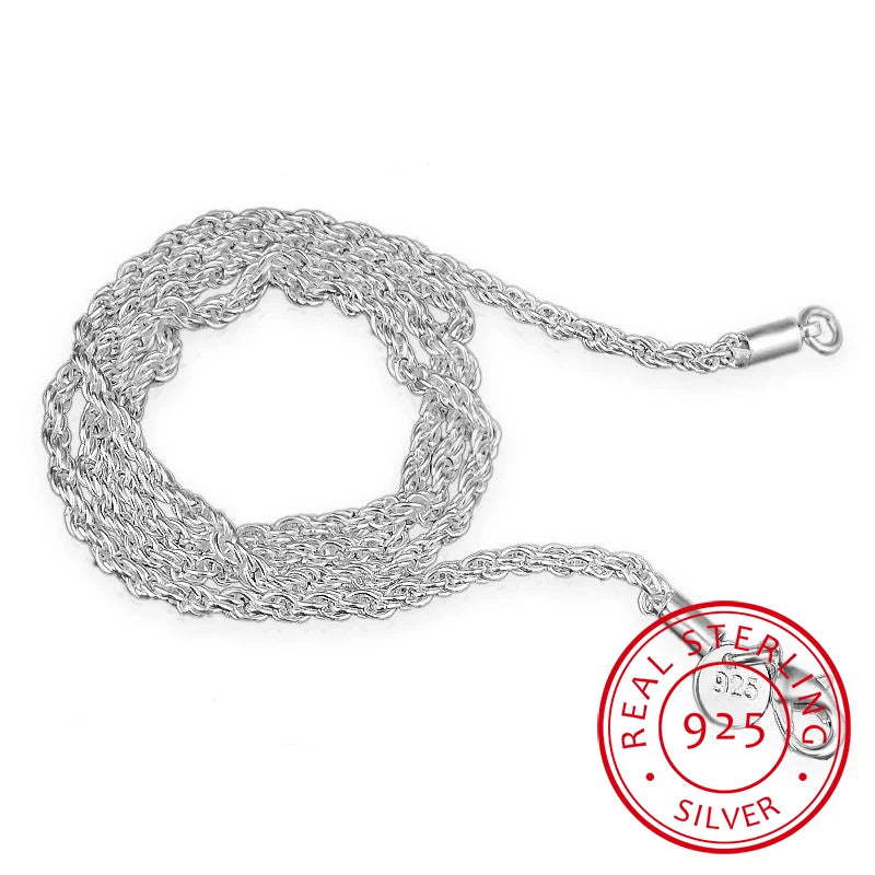 Silver 3MM Rope Chain 925 Sterling Silver Necklace