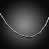 Silver 3MM Rope Chain 925 Sterling Silver Necklace