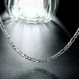 Unisex 925 Sterling Silver Chain Necklace 4MM