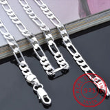 Unisex 925 Sterling Silver Chain Necklace 4MM