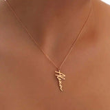 Personalized 18k Plated Name Necklace Vertical Pendant