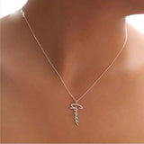Personalized 18k Plated Name Necklace Vertical Pendant