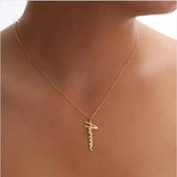 Personalized 18k Plated Name Necklace Vertical Pendant