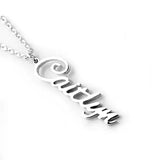 Personalized 18k Plated Name Necklace Vertical Pendant