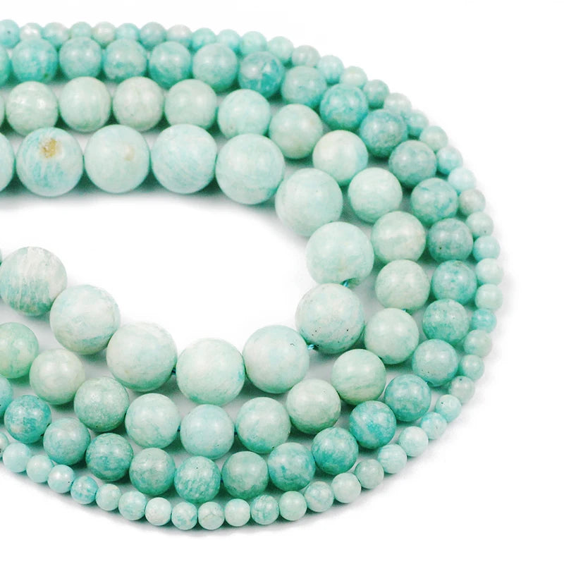 Peru Amazonite Stone Beads For DIY Jewelry 4/6/8/10mm