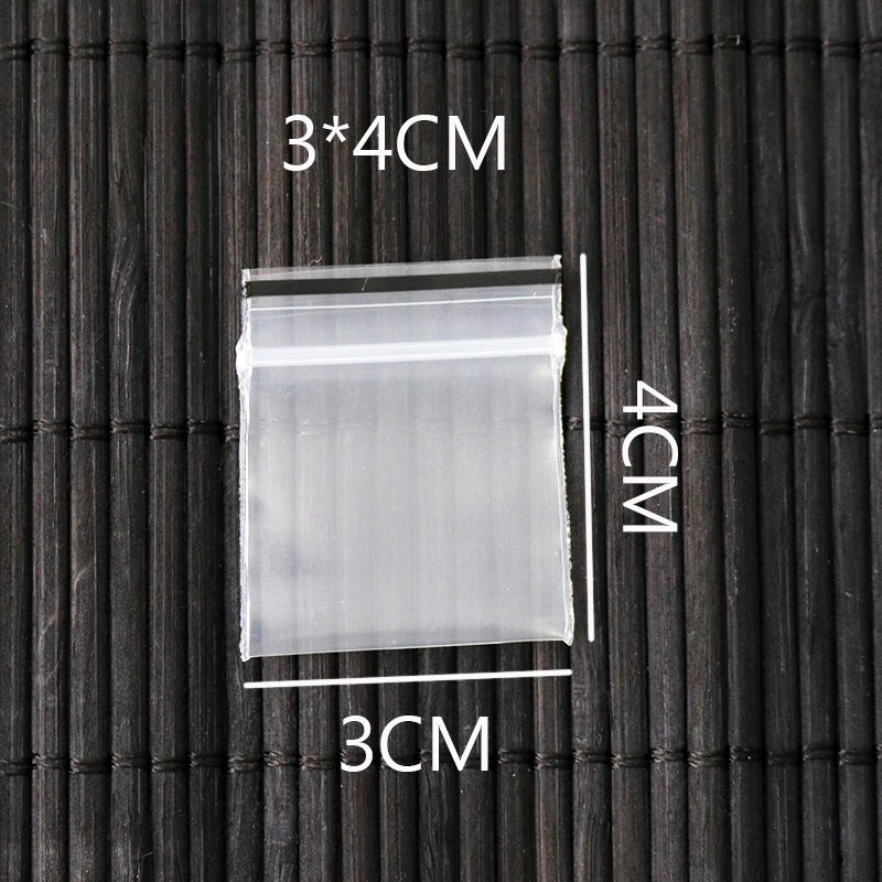 PE Ziplock Bags 3x4cm Transparent Thick Border Eco-Friendly Packaging