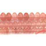 Pink Cherry Quartz Beads Natural Stone Spacer Rondelle Beads For Jewelry Making