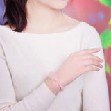 Pink Crystal Bracelet with Pixiu Pendant - Handmade Lucky Beauty Jewelry