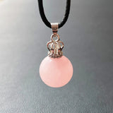 Pink Crystal Pendant Quartz Crown Necklace for Women