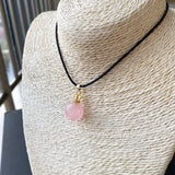 Pink Crystal Pendant Quartz Crown Necklace for Women