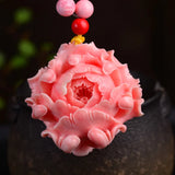 Pink Shell Necklace with Flower Pendant, Lucky Jewelry