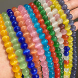 Pink Cat Eye Stone Beads 4-12mm Opal Round Beads 15''