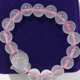 Pink Yellow Crystal Bracelet 12mm Beads Fox Hand String Lucky Gift Jewelry