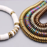 Hematite Stone Wheel Beads for Jewelry Making DIY Bracelet