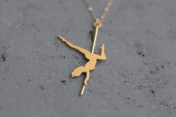 Pole Dancer Necklace, Strip Dance Charm, Breaking Jewelry