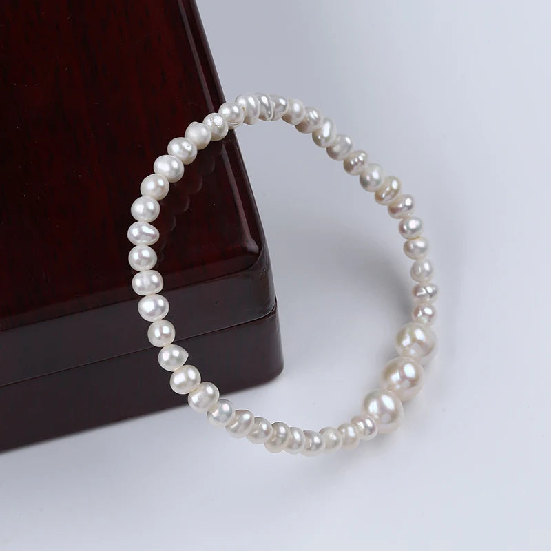 Potato Shape Freshwater Pearl Bracelet for Girls