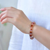 Natural Crystal Beads Bangle Bracelet for Women
