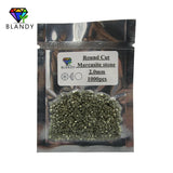 1.0-2.0mm Round Flat Back Natural Marcasite Stone DIY Jewelry