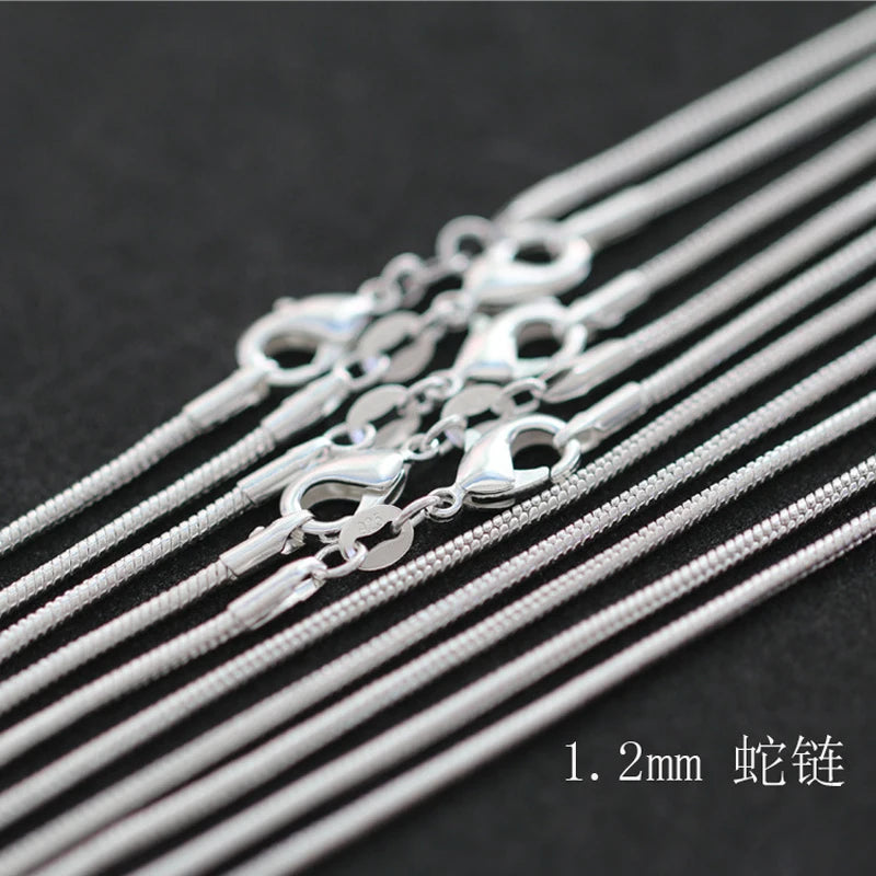 10pcs/lot Snake Chain Necklaces 925 Sterling Silver Classic Jewelry