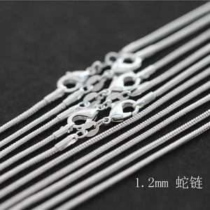 10pcs Snake Chain Necklaces 925 Sterling Silver Classic Jewelry