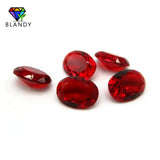Red Oval Glass Gems 13x18mm Loose Beads for Jewelry