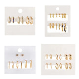 Smooth Silver Mixed Circle Hoop Earrings Set for Women Daily Party