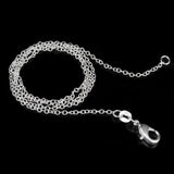 5pcs 18'' 925 Silver 1mm Chain Necklaces