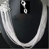 5pcs 18'' 925 Silver 1mm Chain Necklaces Women Jewelry