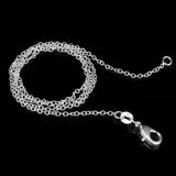 5pcs 18'' 925 Silver 1mm Chain Necklaces Women Jewelry
