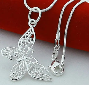 925 Silver Necklace Heart Love Pendant Necklaces Women Jewelry