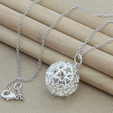 925 Silver Necklace Heart Love Pendant Necklaces Women Jewelry