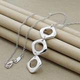 925 Silver Necklace Heart Love Pendant Necklaces Women Jewelry